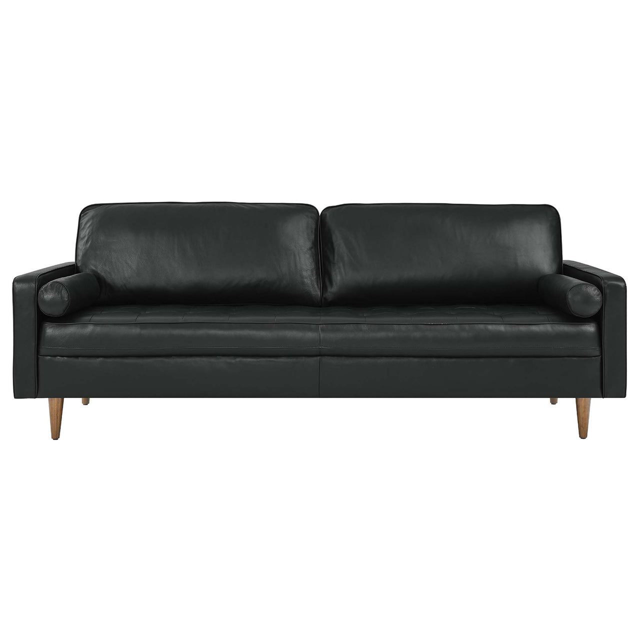 Bravien Extra Wide Leather Sofa, Black