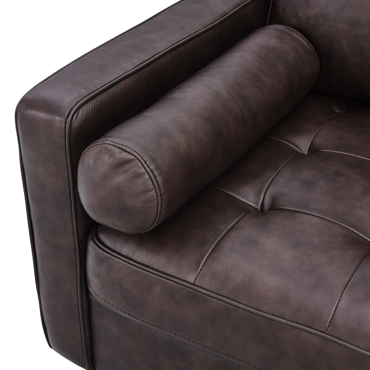 Bravien Extra Wide Leather Sofa, Brown