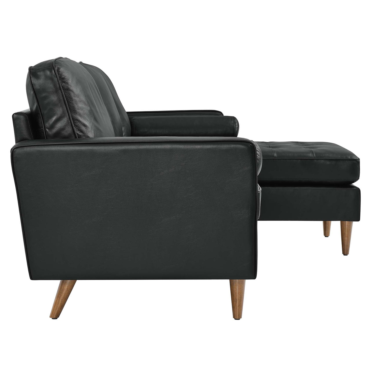 Bravien Leather Sectional, Black