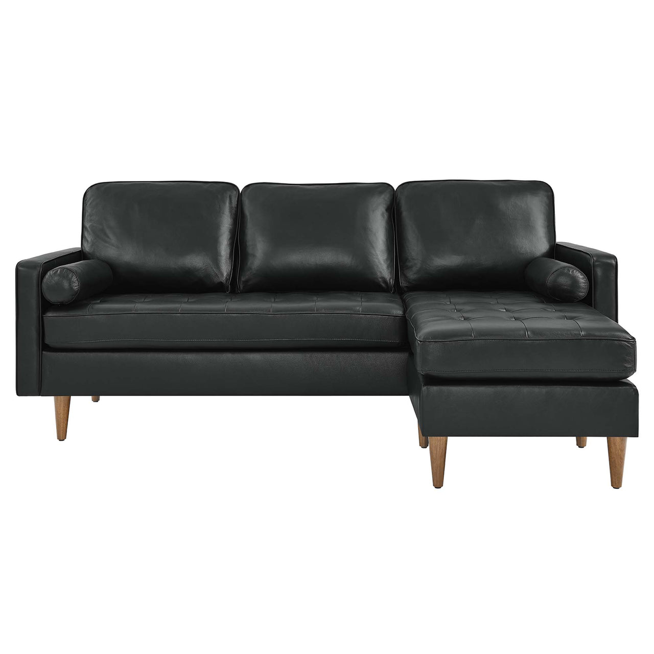 Bravien Leather Sectional, Black