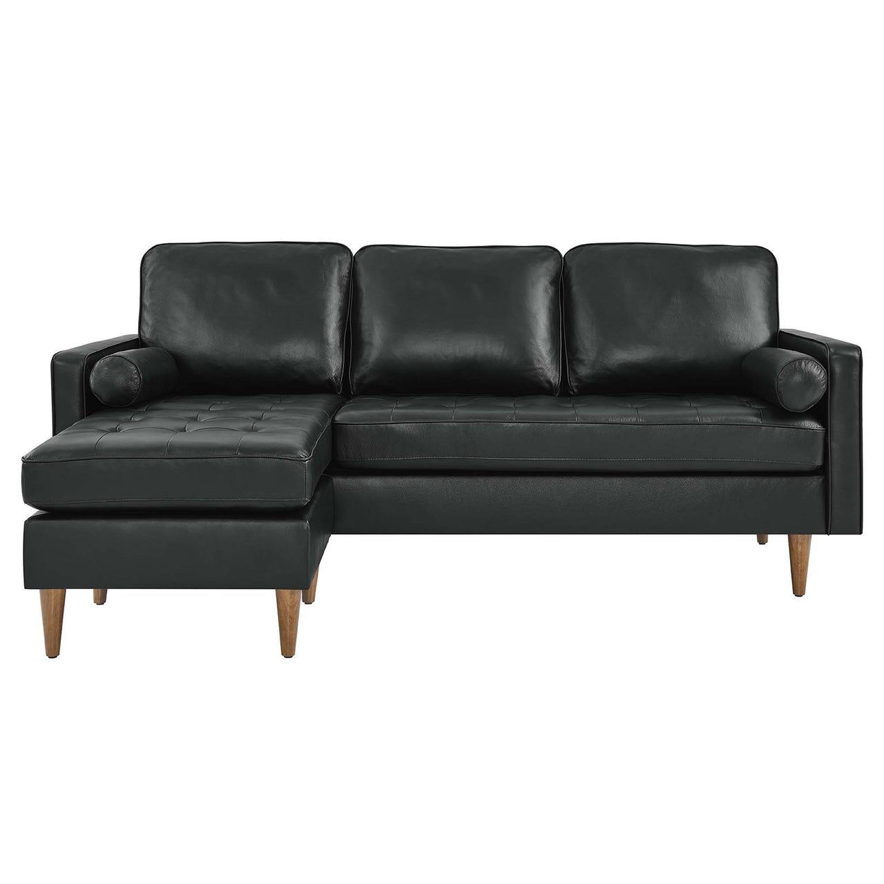 Bravien Leather Sectional, Black