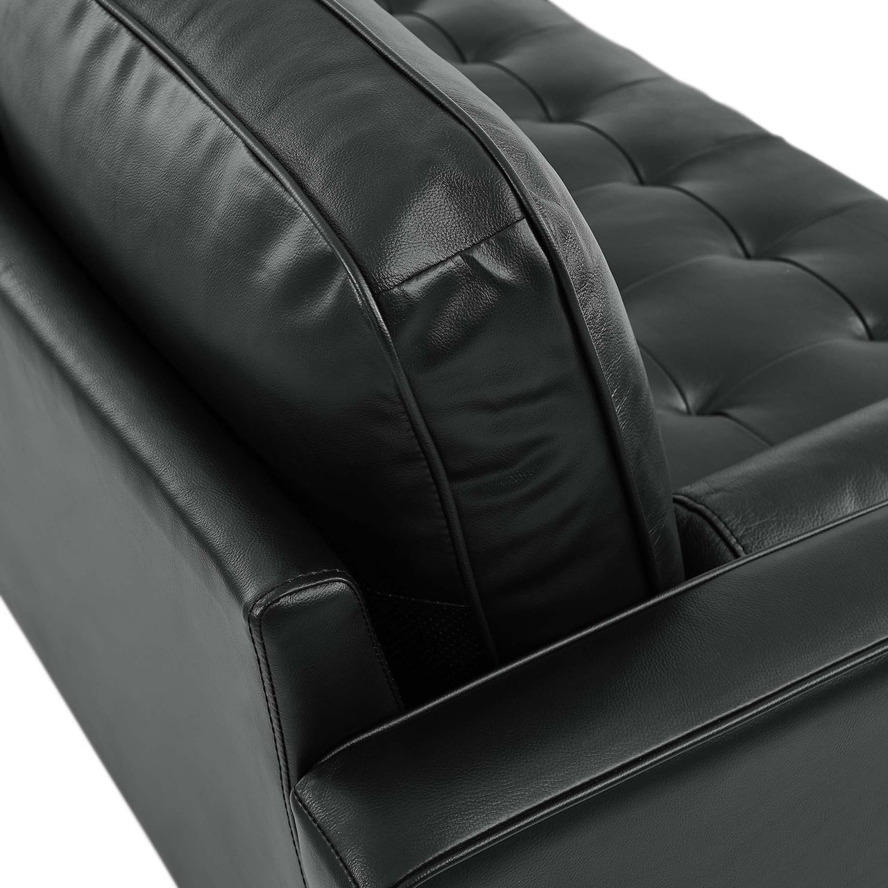 Bravien Leather Sectional, Black