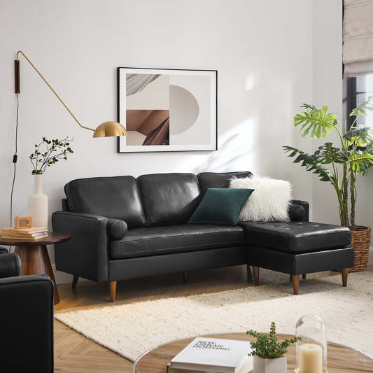 Bravien Leather Sectional, Black