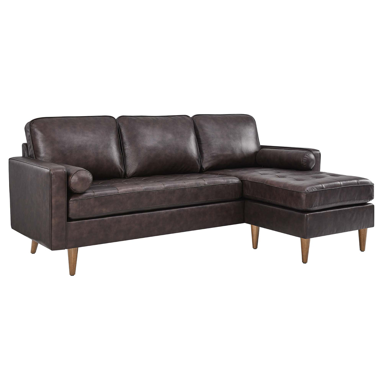 Bravien Leather Sectional, Brown