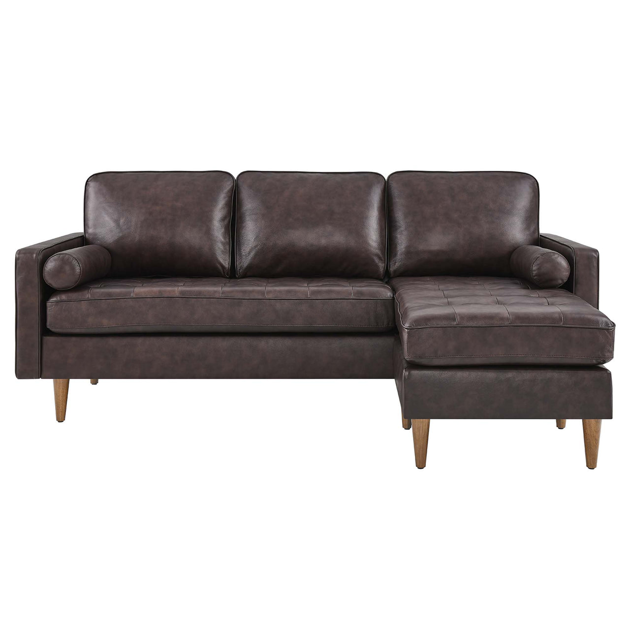 Bravien Leather Sectional, Brown