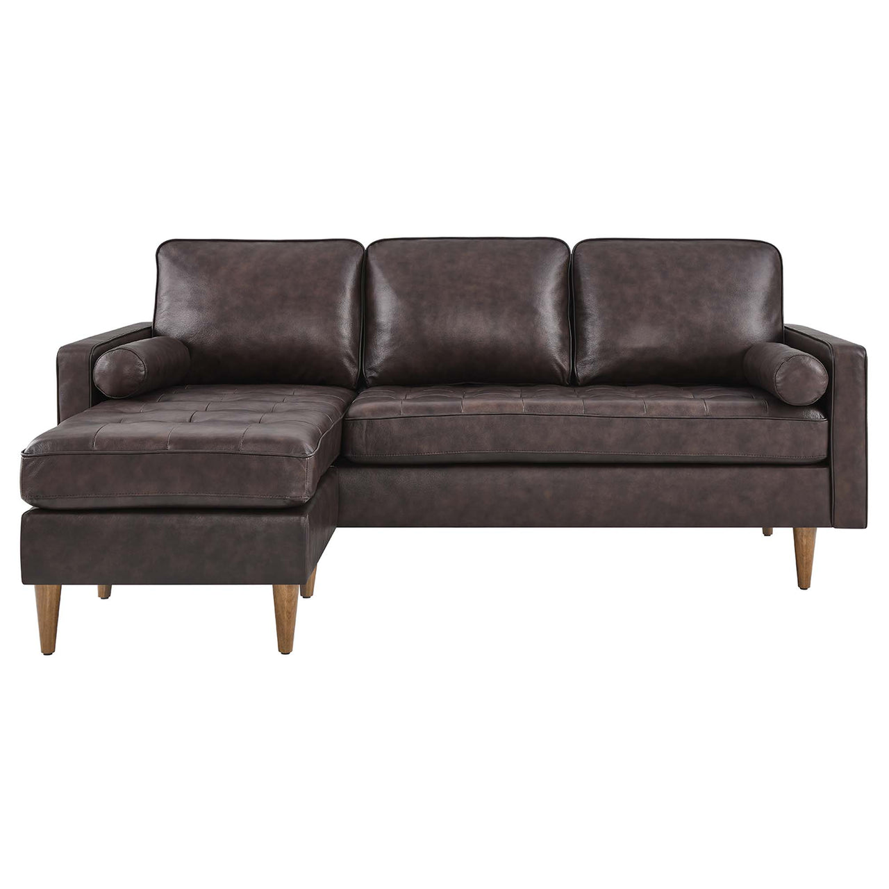 Bravien Leather Sectional, Brown