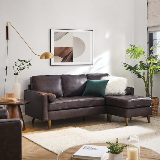 Bravien Leather Sectional, Brown