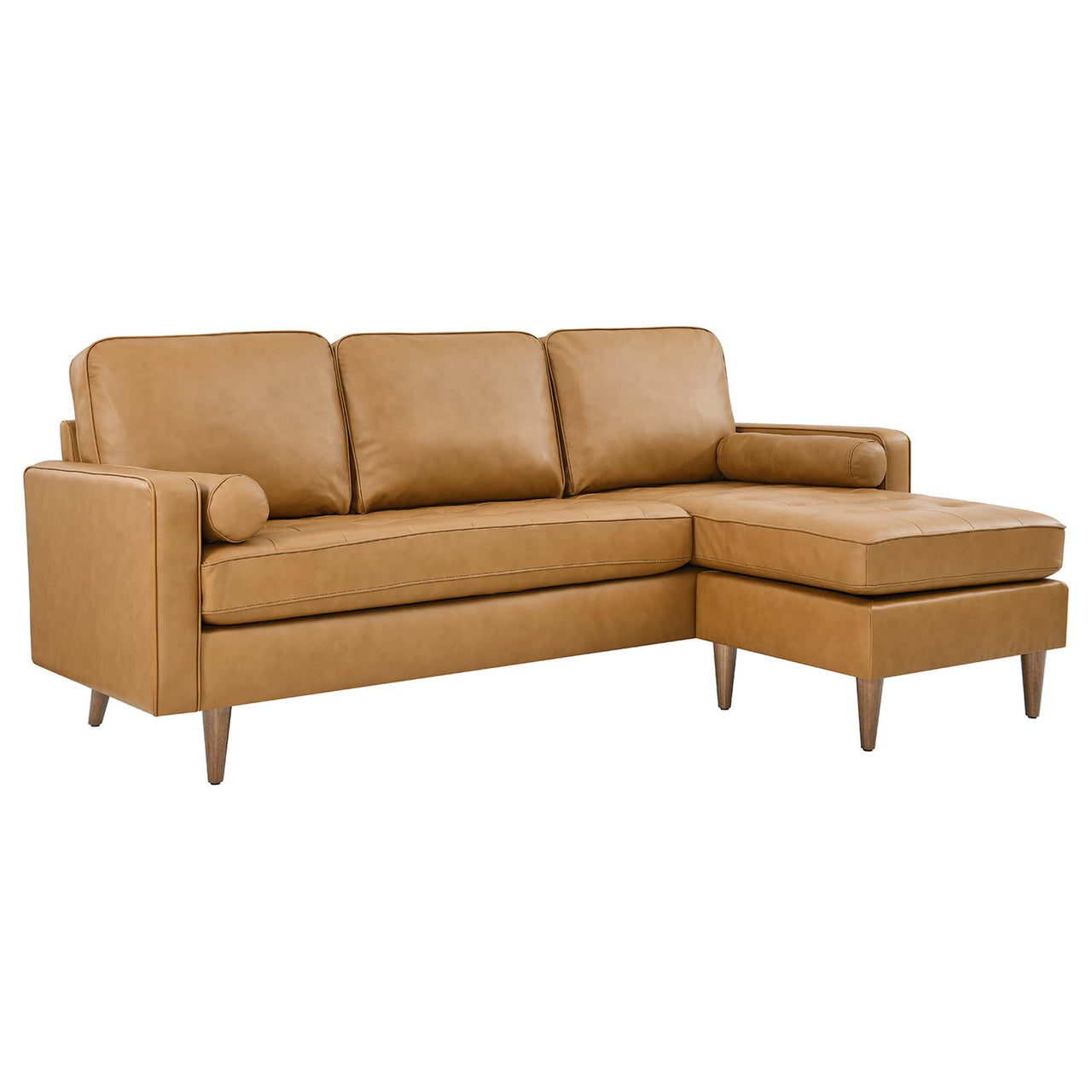 Bravien Leather Sectional, Tan