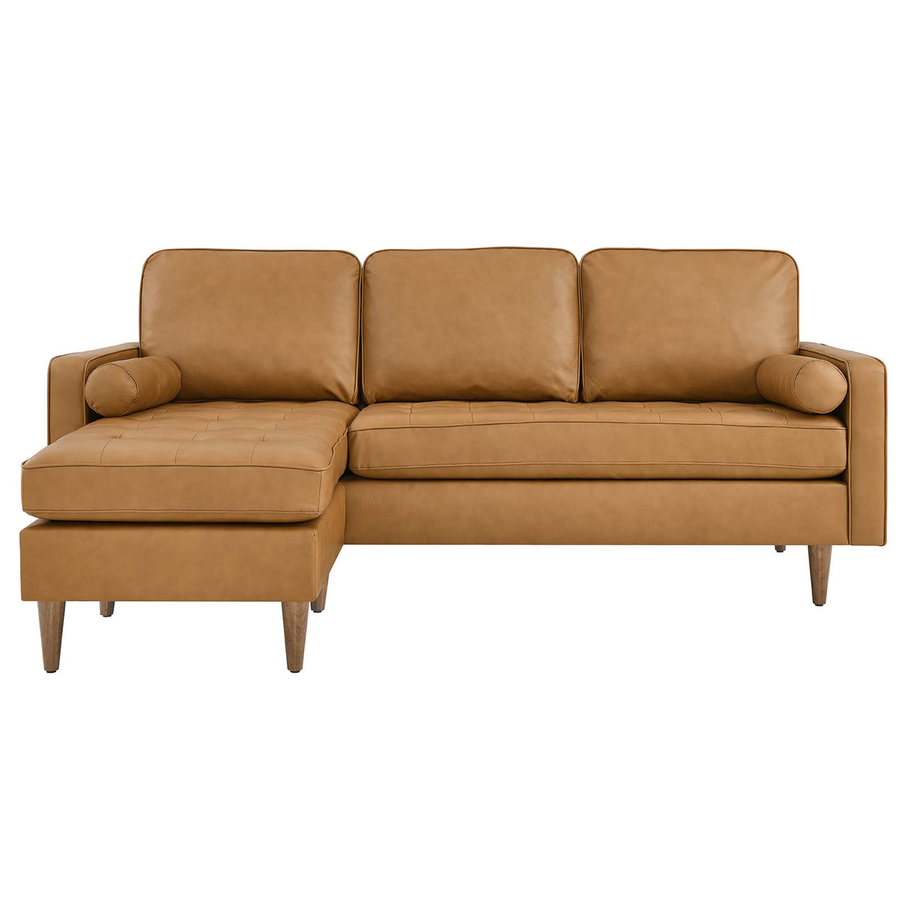 Bravien Leather Sectional, Tan