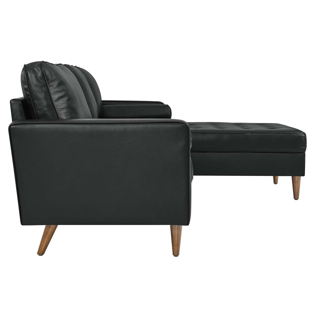 Bravien Extra Wide Leather Sectional, Black