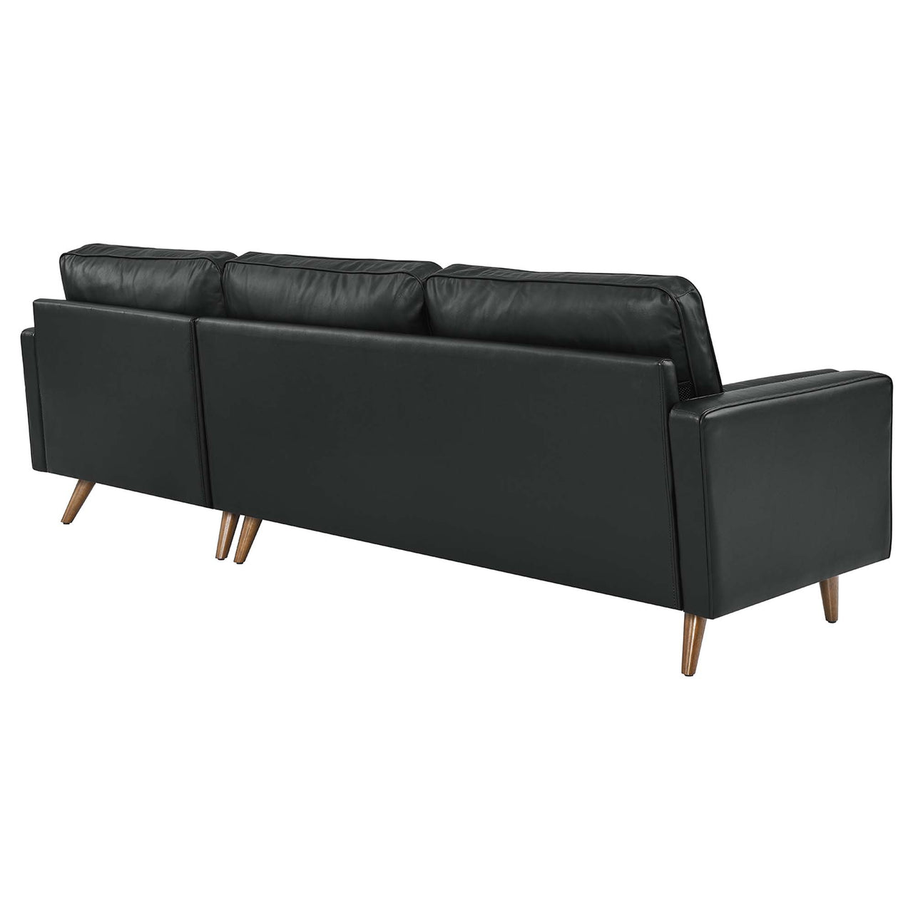 Bravien Extra Wide Leather Sectional, Black