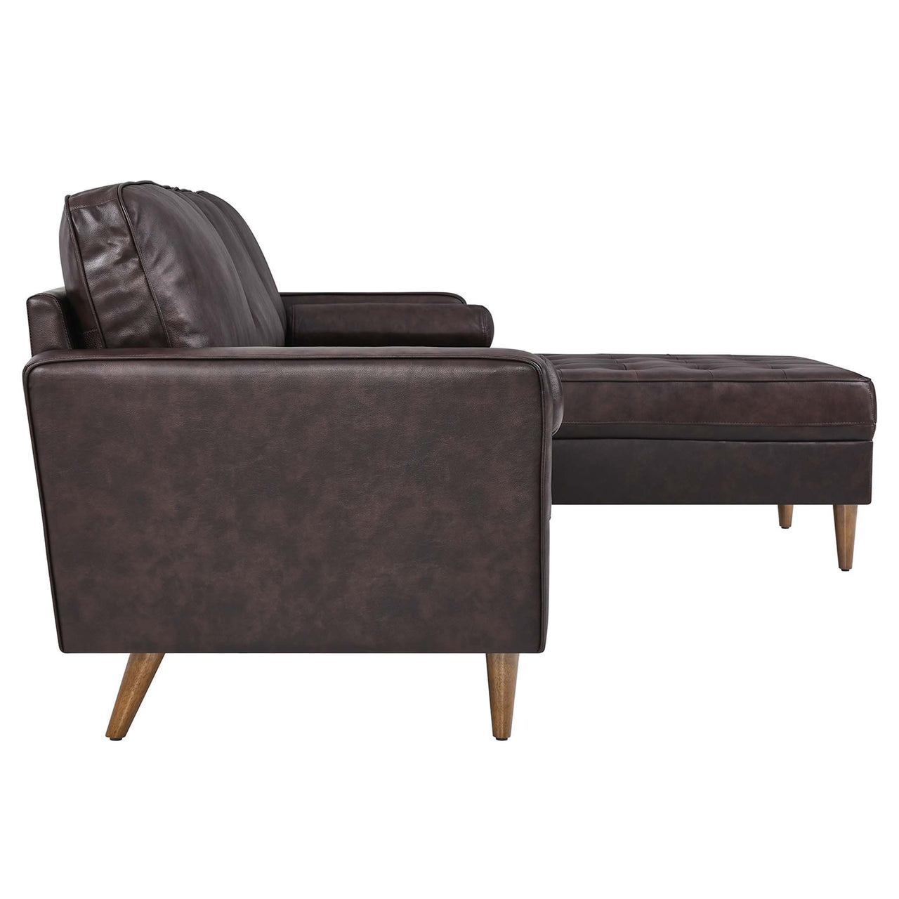 Bravien Extra Wide Leather Sectional, Brown
