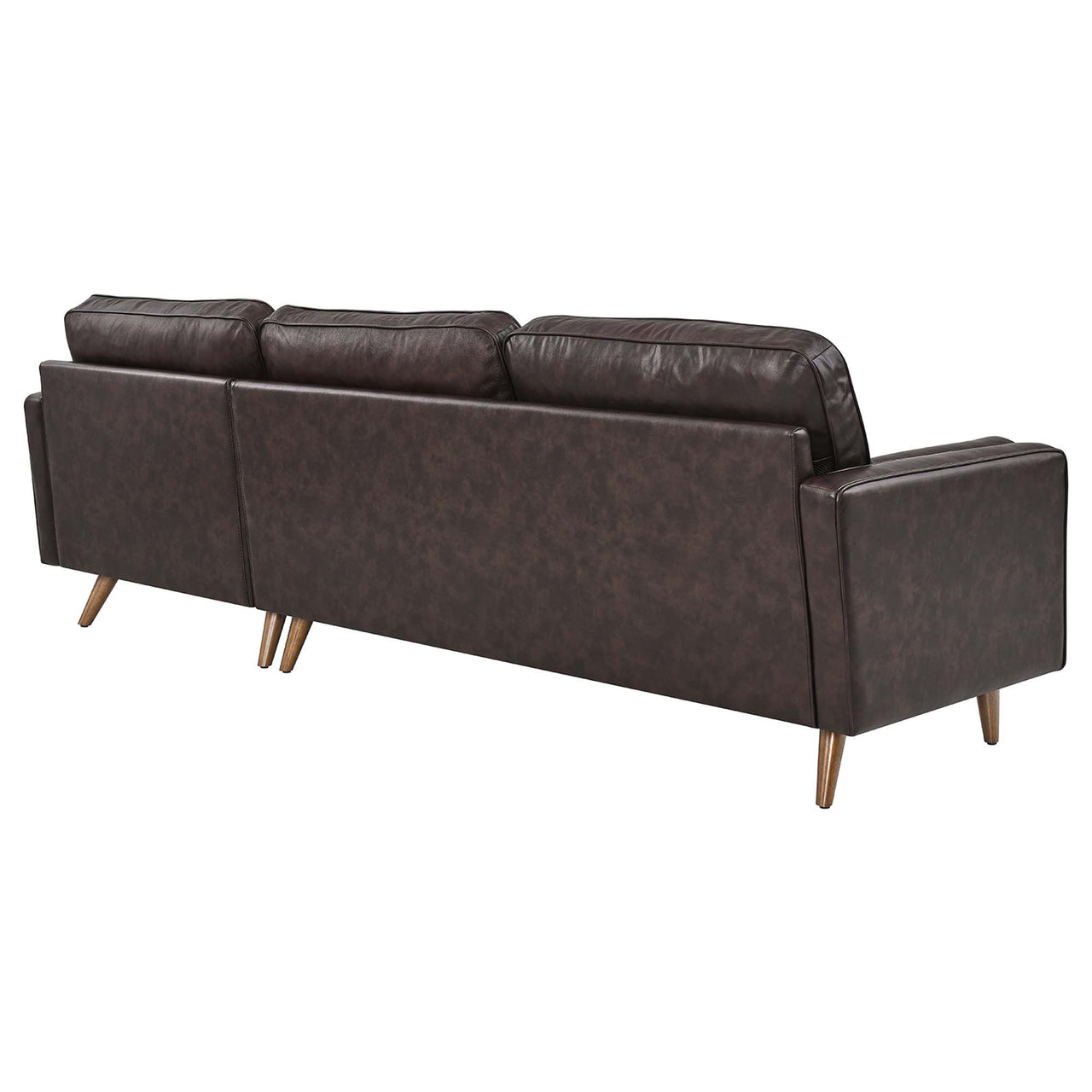 Bravien Extra Wide Leather Sectional, Brown