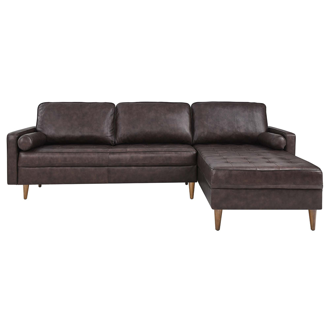 Bravien Extra Wide Leather Sectional, Brown