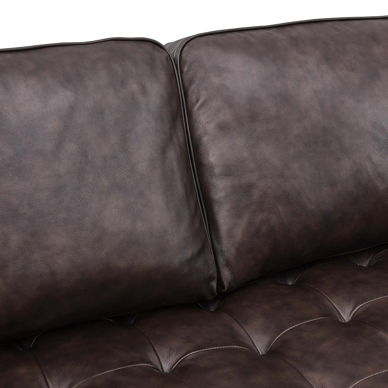 Bravien Extra Wide Leather Sectional, Brown