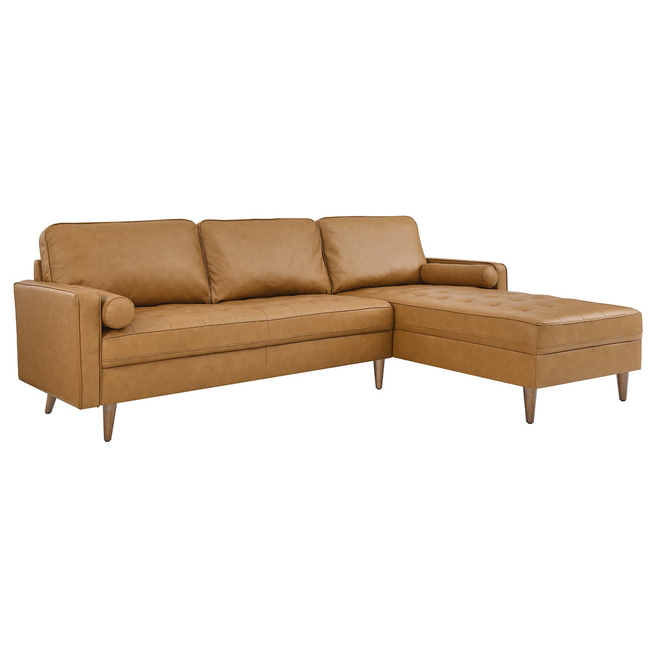 Bravien Extra Wide Leather Sectional, Tan