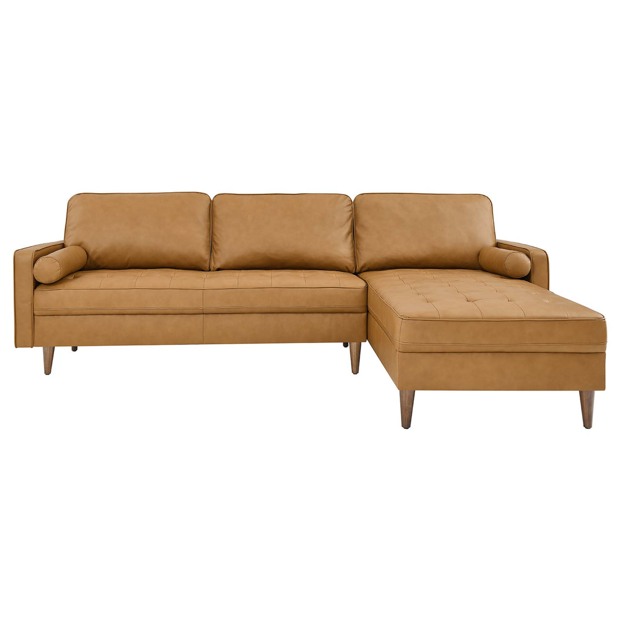 Bravien Extra Wide Leather Sectional, Tan