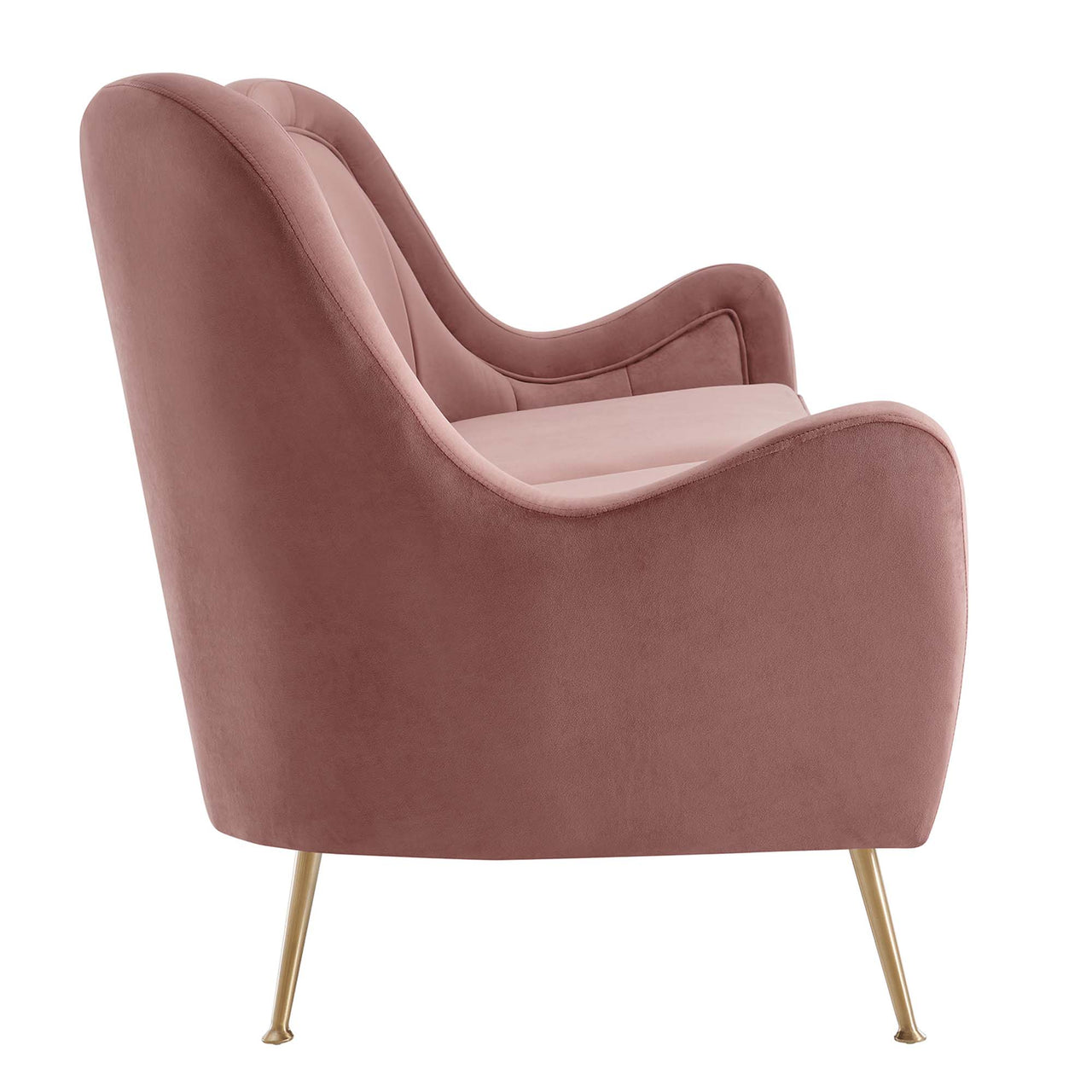 Jest Upholstered Velvet Sofa, Dusty Rose