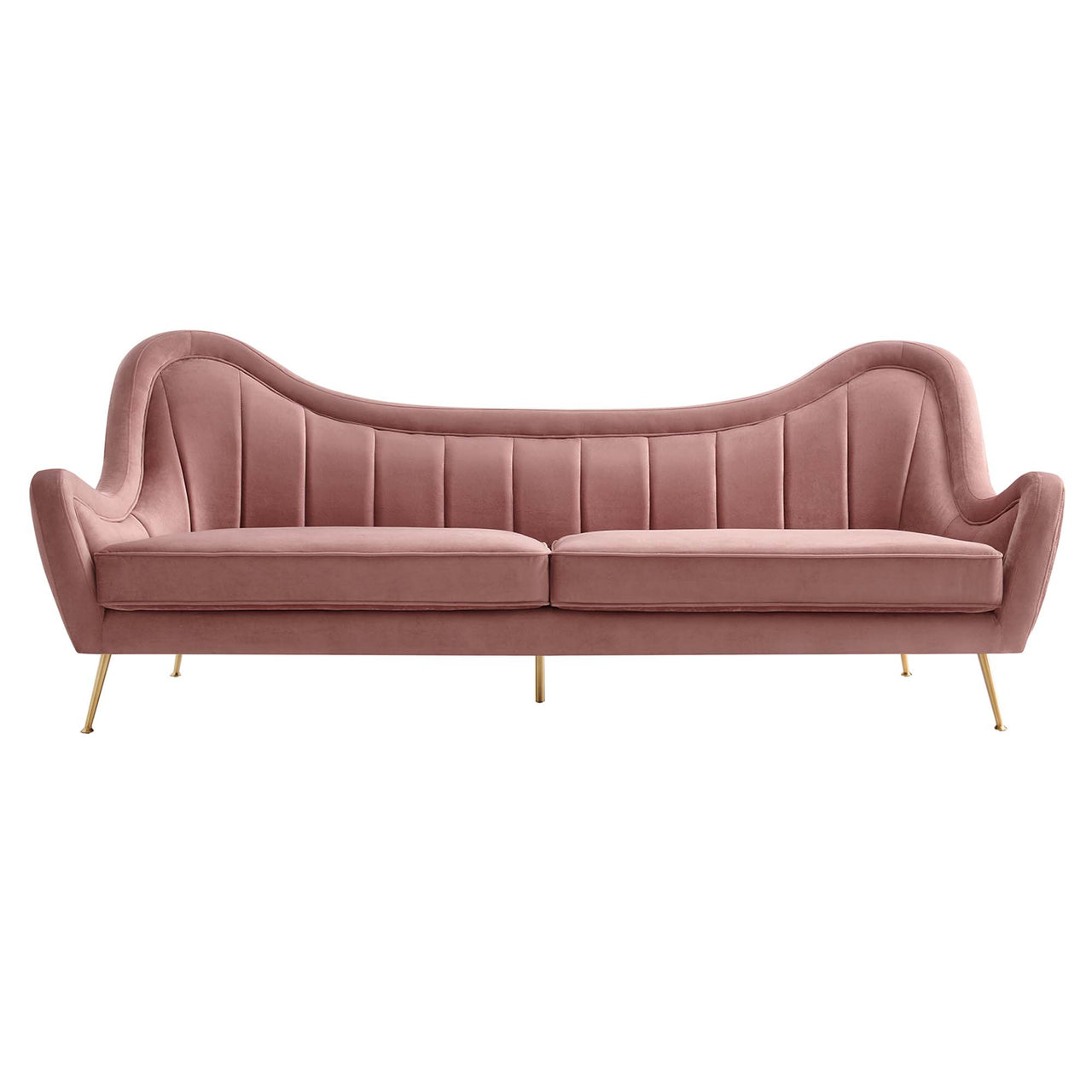Jest Upholstered Velvet Sofa, Dusty Rose