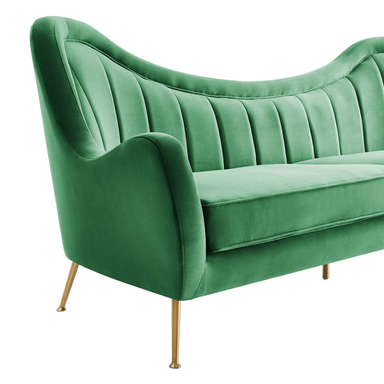 Jest Upholstered Velvet Sofa, Emerald