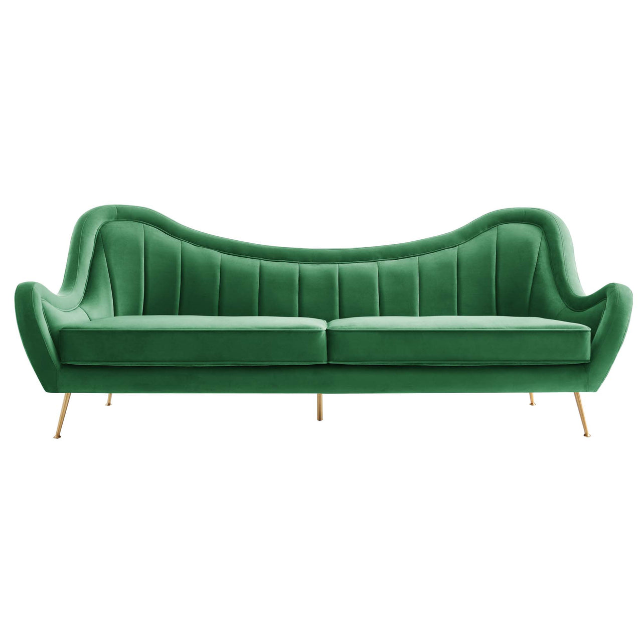 Jest Upholstered Velvet Sofa, Emerald