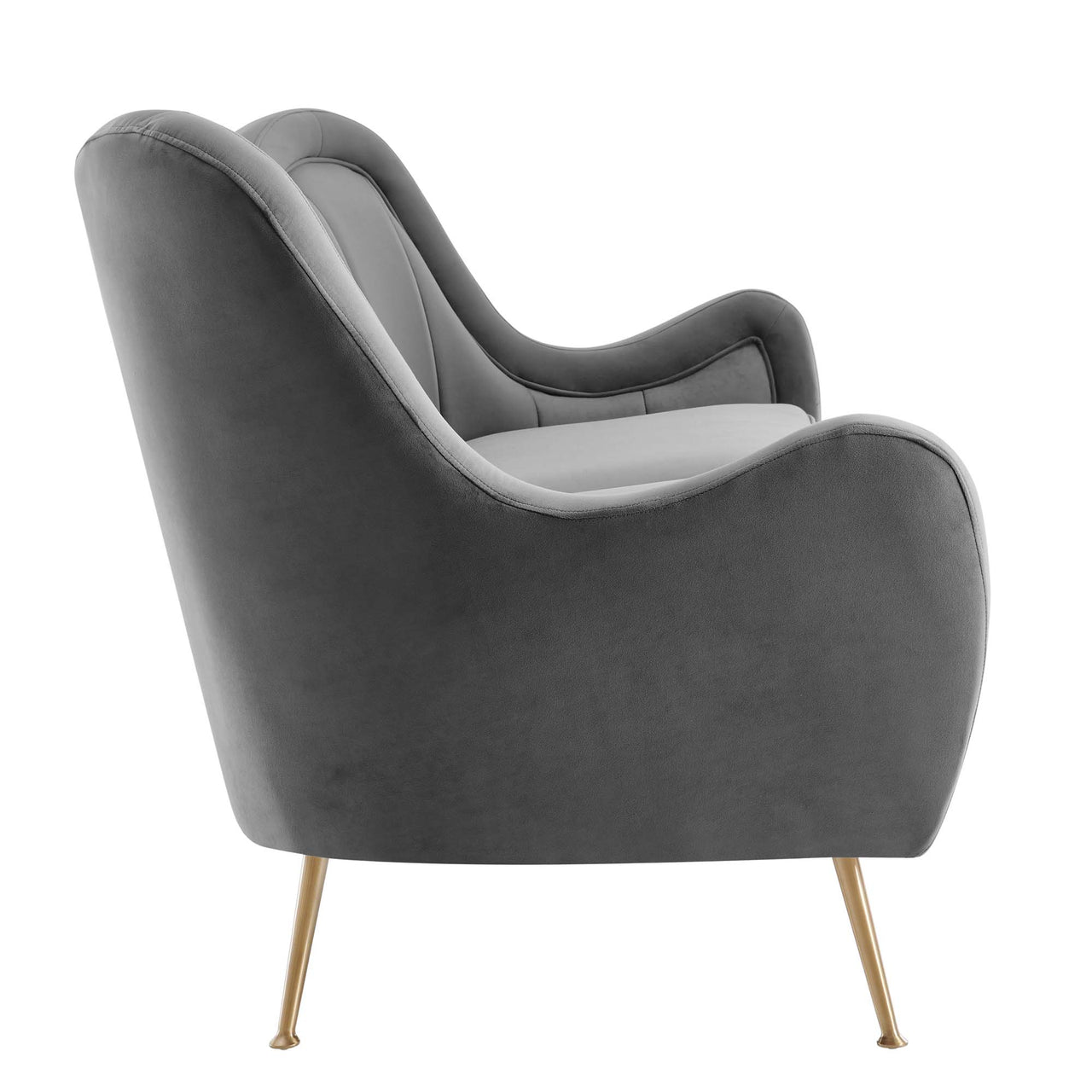 Jest Upholstered Velvet Sofa, Gray