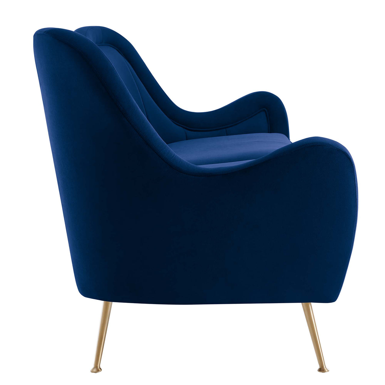Jest Upholstered Velvet Sofa, Navy