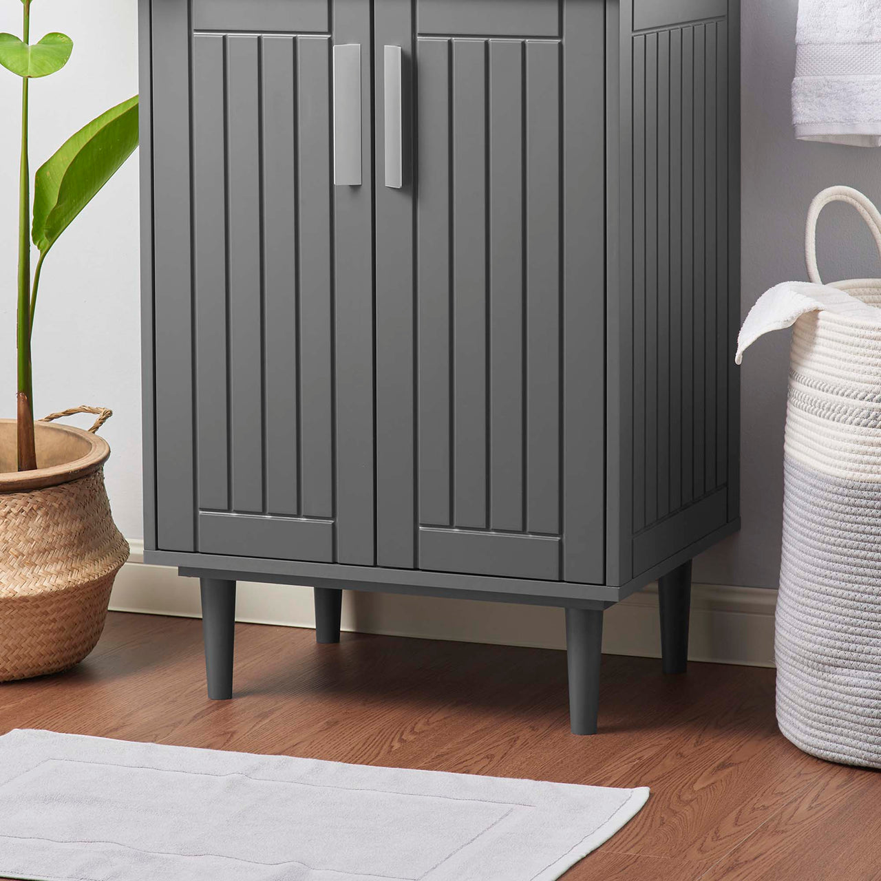 Augustus Vanity Base with Storage, Small, Gray