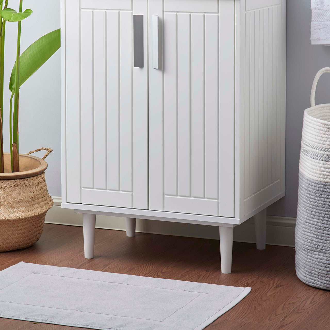 Augustus Vanity Base with Storage, Small, White