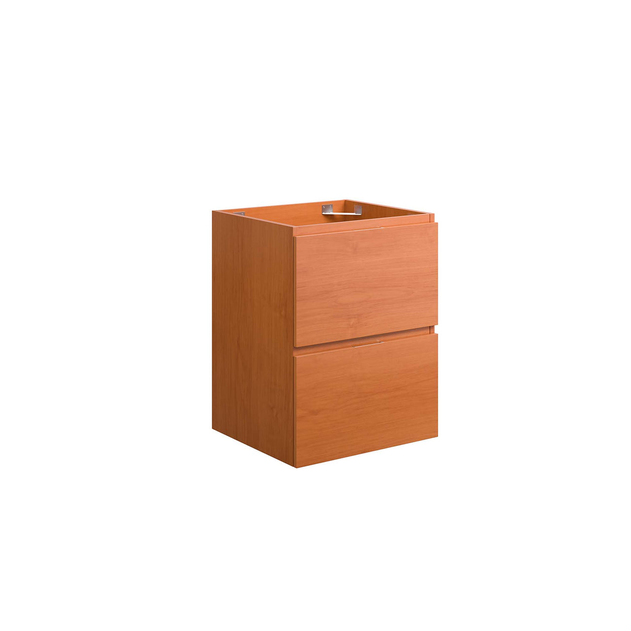 Cinnara Floating Vanity Base with Storage, Extra Small, Coral & Walnut