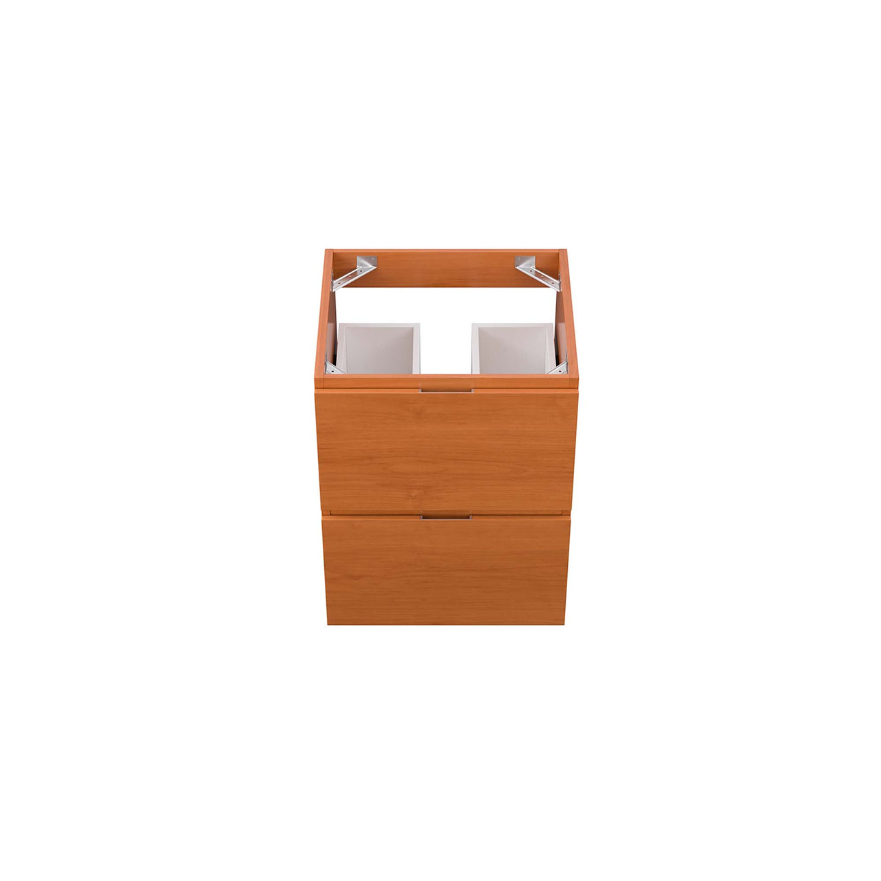Cinnara Floating Vanity Base with Storage, Extra Small, Coral & Walnut