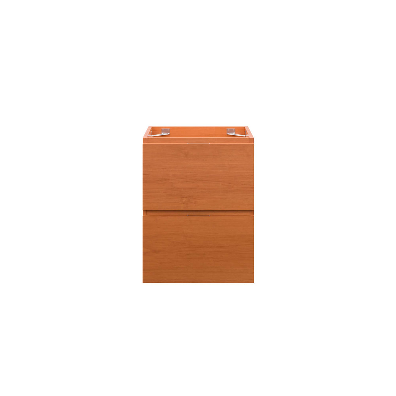 Cinnara Floating Vanity Base with Storage, Extra Small, Coral & Walnut