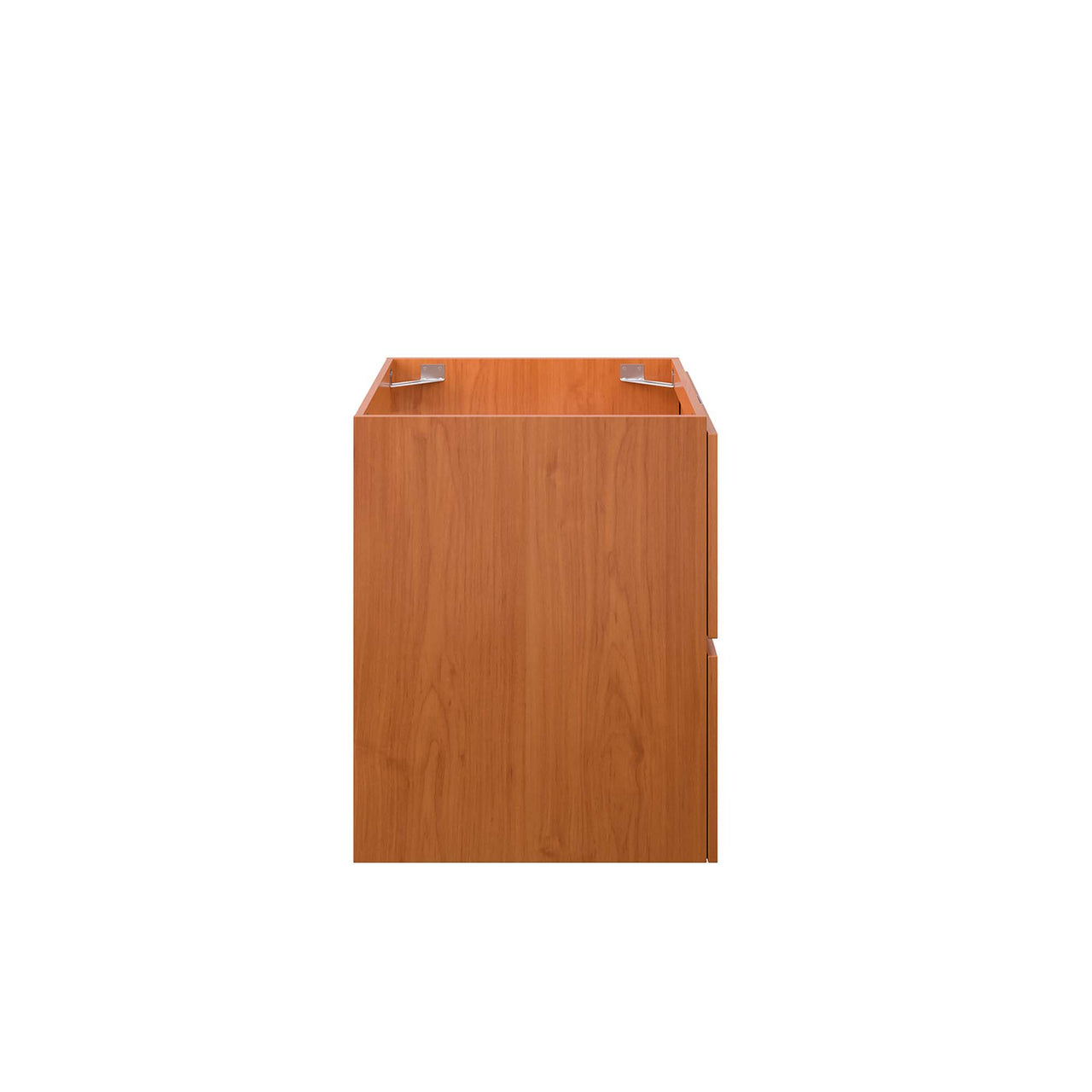 Cinnara Floating Vanity Base with Storage, Small, Coral & Walnut
