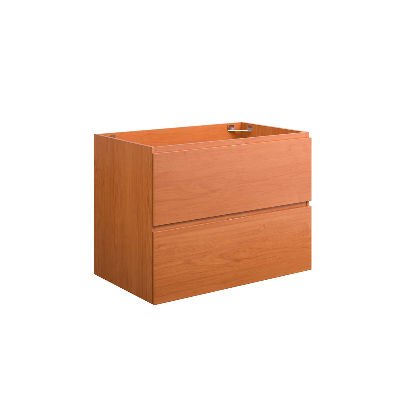 Cinnara Floating Vanity Base with Storage, Medium, Coral & Walnut