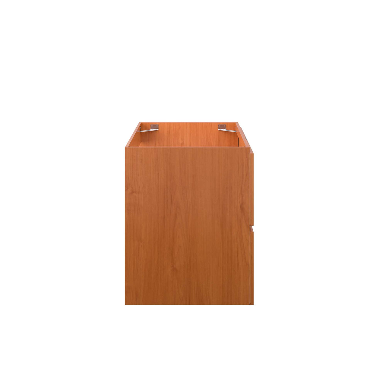 Cinnara Floating Vanity Base with Storage, Medium, Coral & Walnut