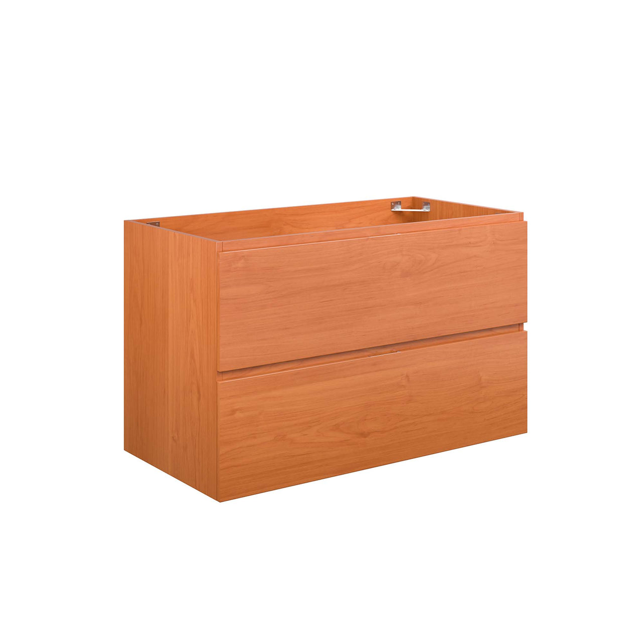 Cinnara Floating Vanity Base with Storage, Large, Coral & Walnut