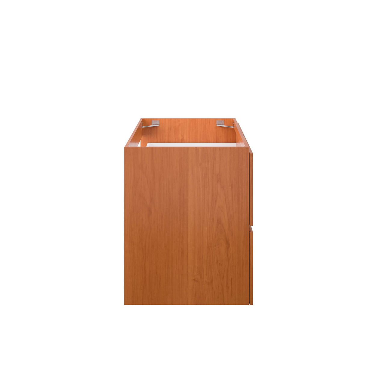 Cinnara Floating Vanity Base with Storage, Large, Coral & Walnut