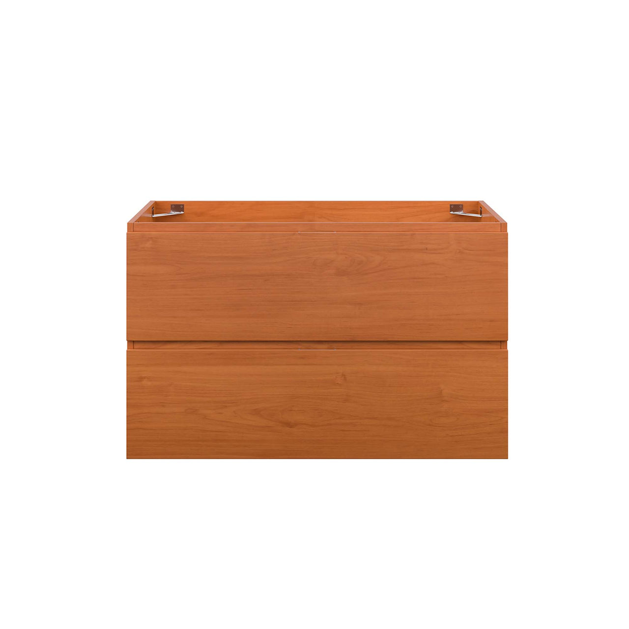 Cinnara Floating Vanity Base with Storage, Large, Coral & Walnut