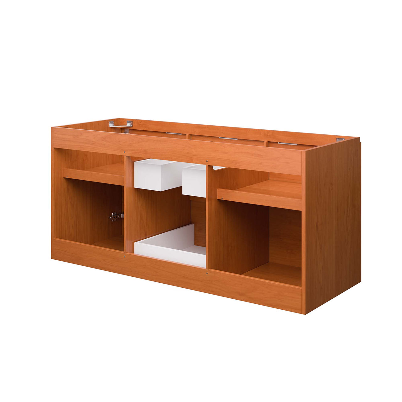 Cinnara Vanity Base with Storage (Single Sink Compatible), Extra Large, Coral & Walnut