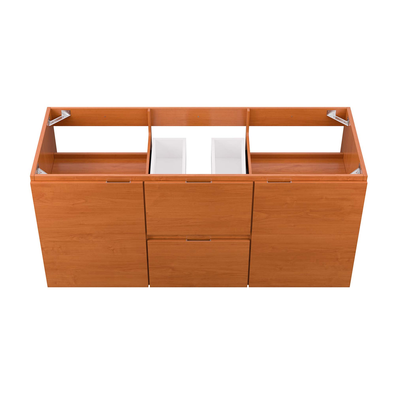 Cinnara Vanity Base with Storage (Single Sink Compatible), Extra Large, Coral & Walnut