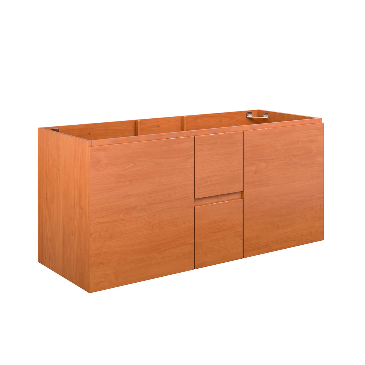 Cinnara Vanity Base with Storage (Double Sink Compatible), Extra Large, Coral & Walnut