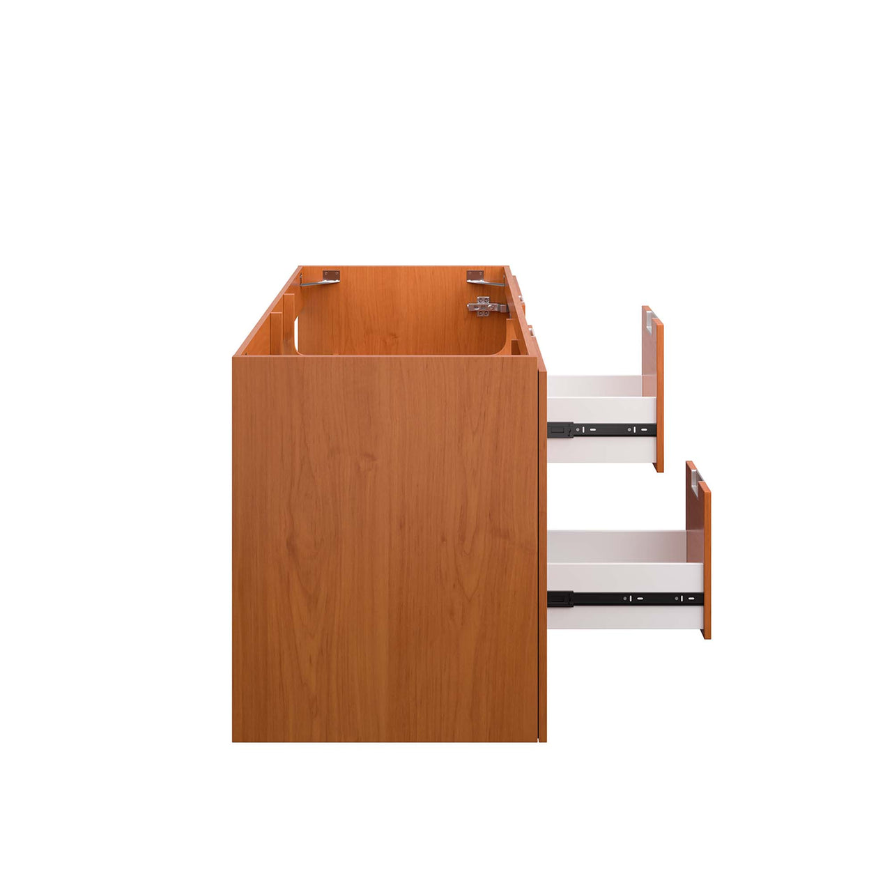 Cinnara Vanity Base with Storage (Double Sink Compatible), Extra Large, Coral & Walnut