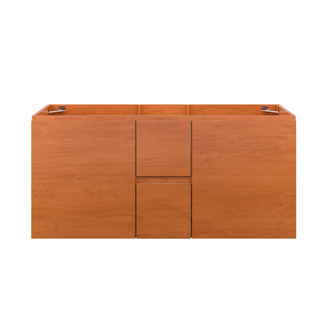 Cinnara Vanity Base with Storage (Double Sink Compatible), Extra Large, Coral & Walnut