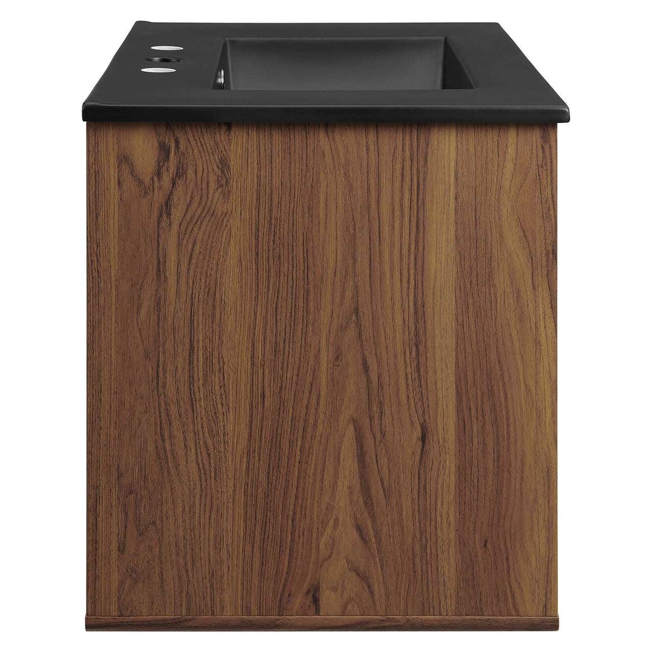 Erisen Floating Vanity Unit, Medium, Walnut & Black