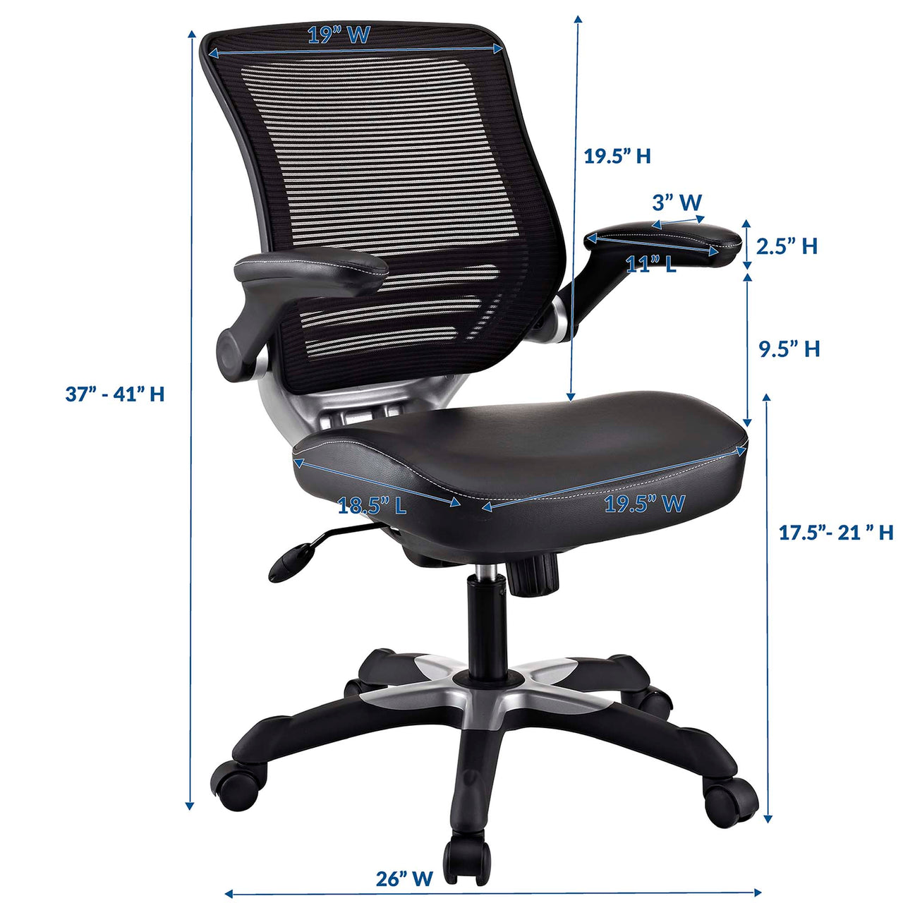 Elevon Eco-Leather Office Chair, Black
