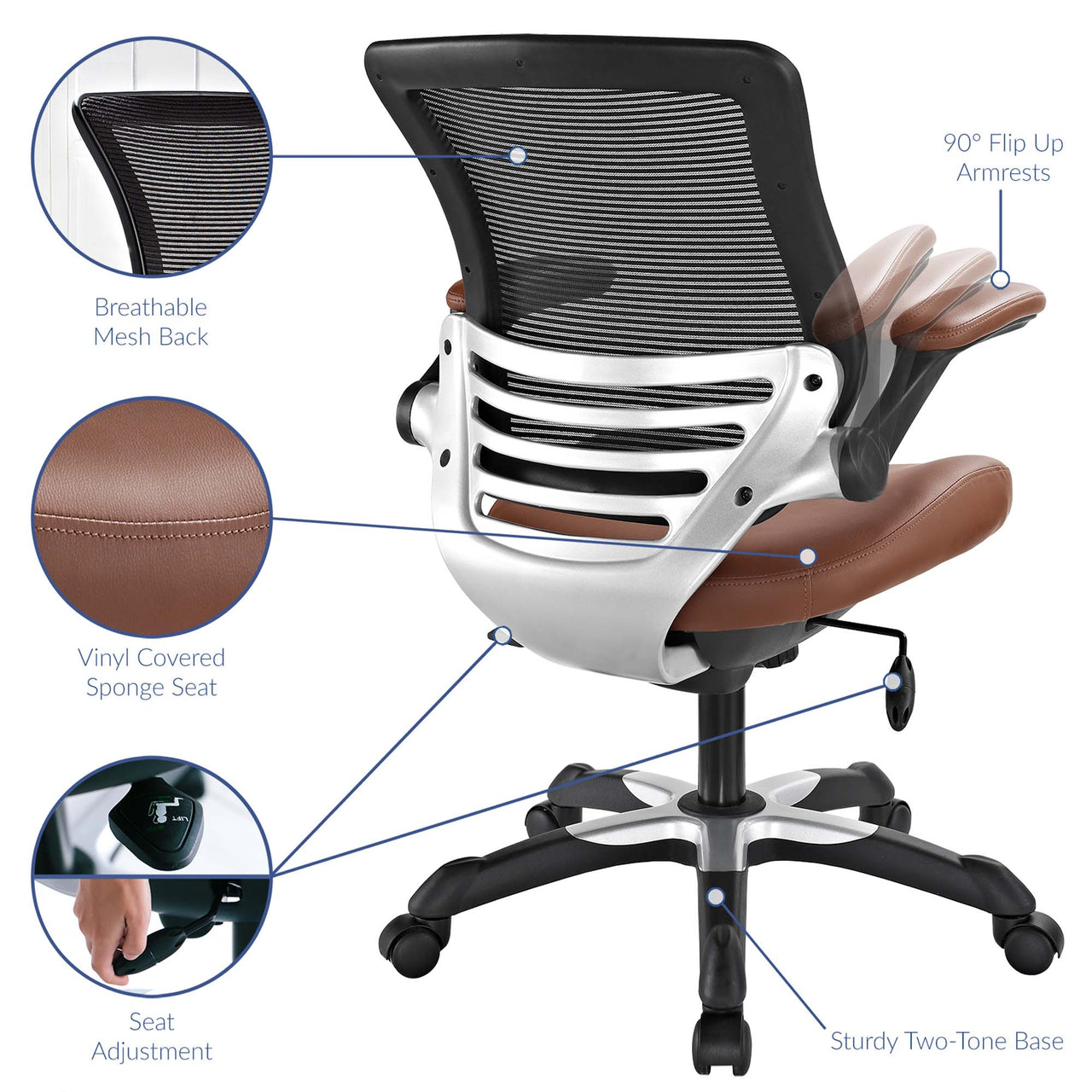 Elevon Eco-Leather Office Chair, Tan