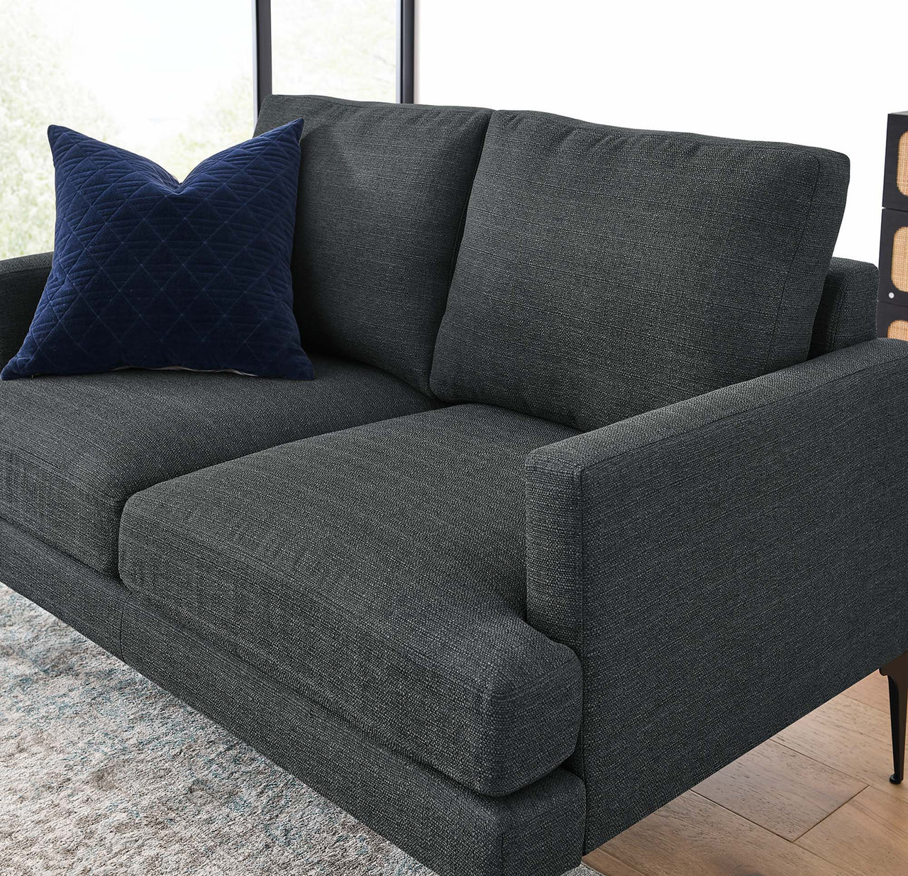 Sonnet Fabric Loveseat, Gray