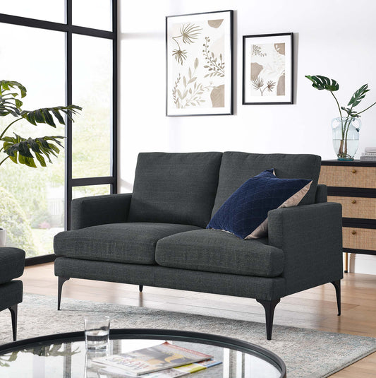 Sonnet Fabric Loveseat, Gray