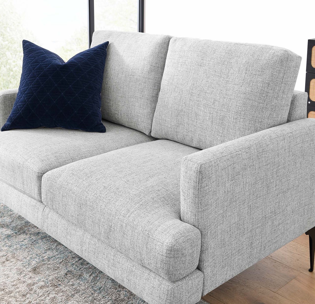Sonnet Fabric Loveseat, Light Gray