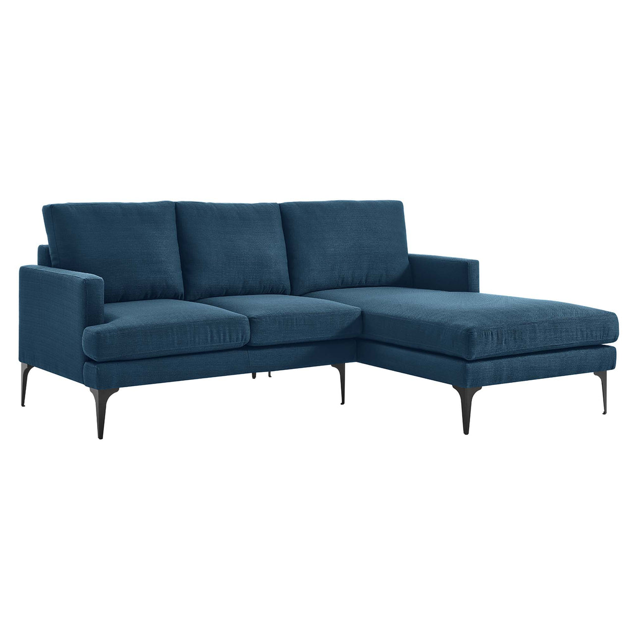 Sonnet Right-Facing Fabric Sectional, Azure